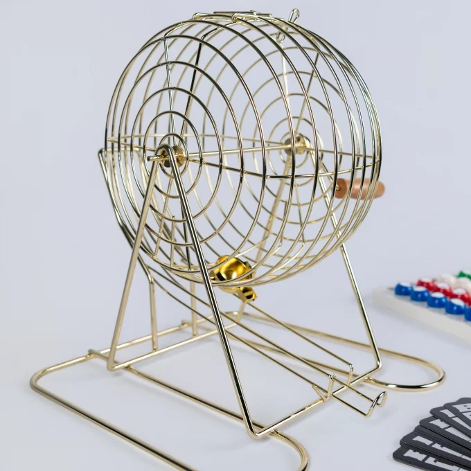 Brass-Coated Bingo Cage Set | Make Every Game a Winner