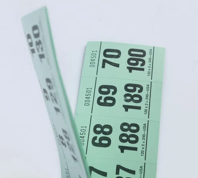 multi-sized paddle raffle tickets